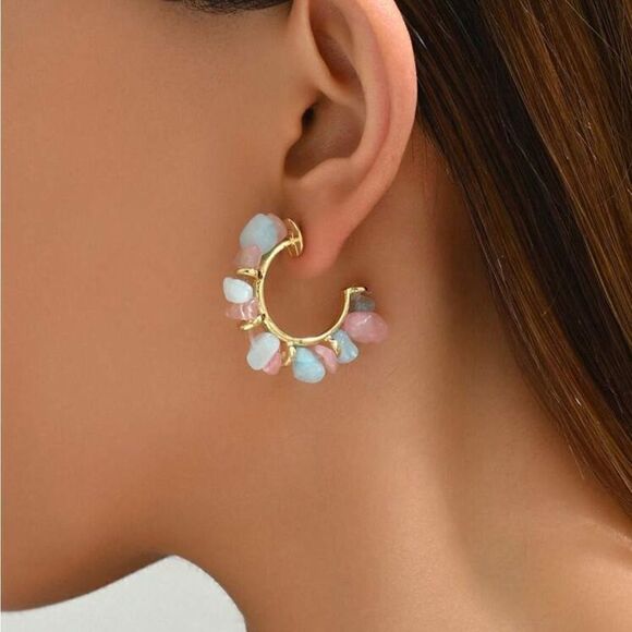 Anthropologie Jewelry - Crystal hoop earrings M525